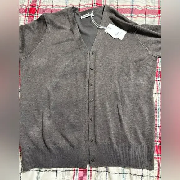 GRACE KARIN size XL brown open front button up soft knit cardigan long sleeve - Picture 6 of 12